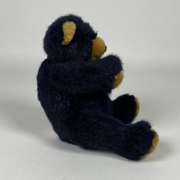 Vintage 1996 Black Bear Plush Stuffed Animal Sitting Berkley Designs 5.5" - Picture 4 of 6
